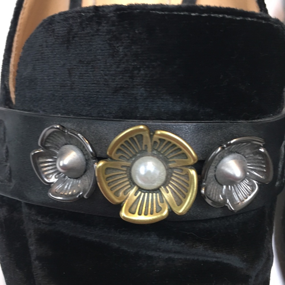 Coach Velvet Tointy Toe Slip On Mules 7.5 Black - Picture 4 of 16